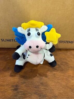Plush Kraft Cow Fairy Toy with Yellow Star and Blue Wings - Kids Toy